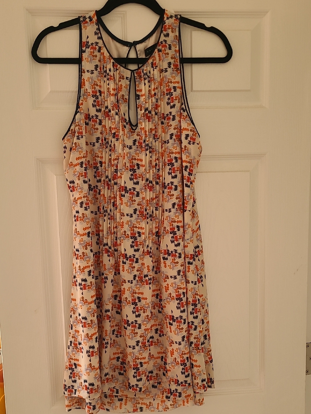 Sanctuary Cream Mini Dress with Orange & Navy Print